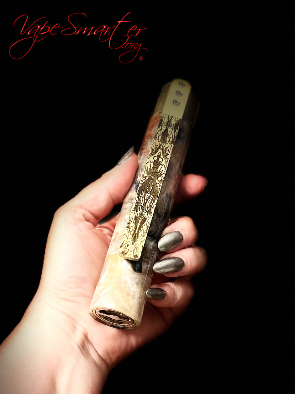 Twin 21700 battery Mechanical side fire engraved 30mm - Vapesmarter.org