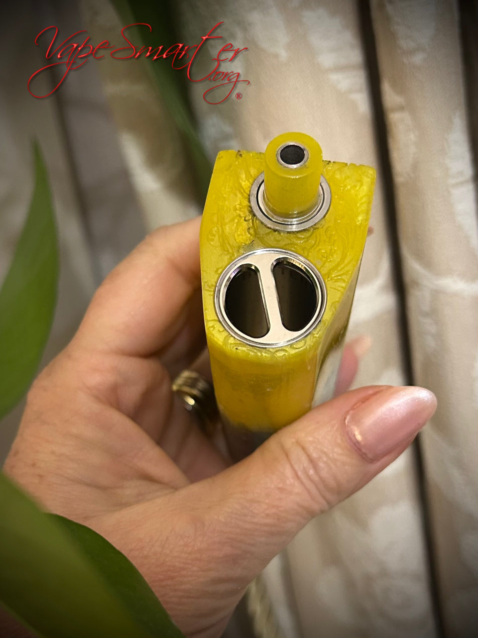 Switched Mechanical clickfet 18650 battery stabwood hybrid boro mod - Vapesmarter.org