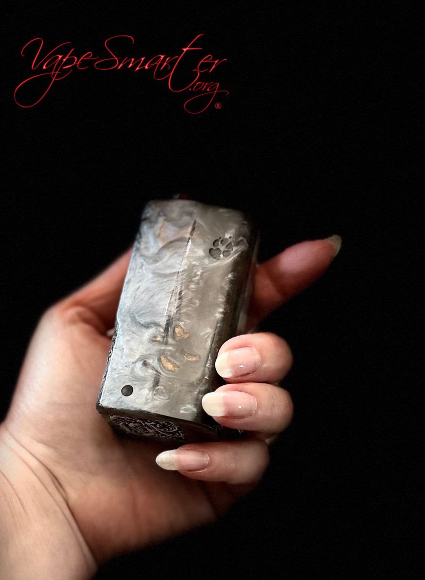 Switched Mechanical clickfet 18650 battery stabwood hybrid boro mod - Vapesmarter.org