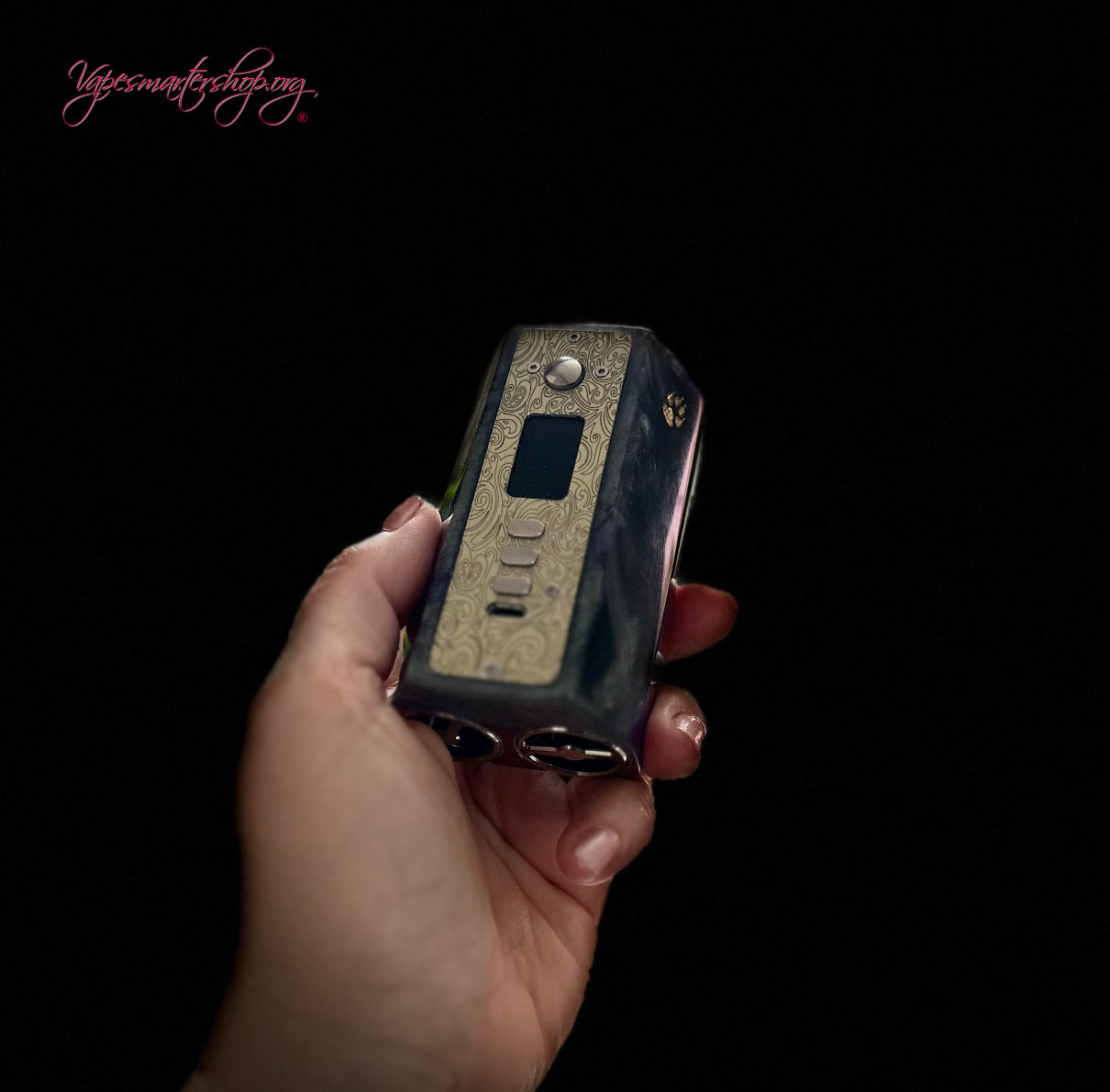 Twin 21700 Battery Dna250c stabwood Mod Engraved plate and 510