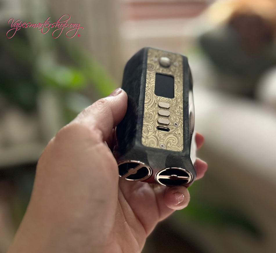 Twin 21700 Battery Dna250c stabwood Mod Engraved plate and 510