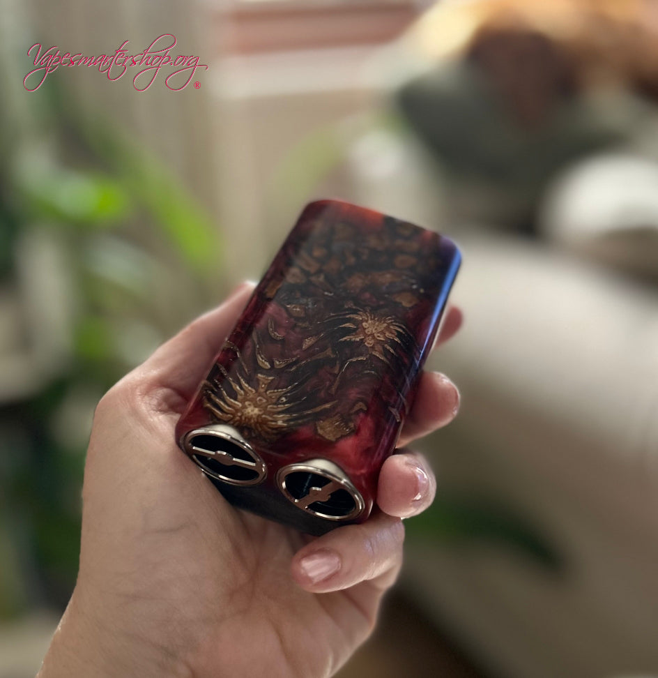 Twin 21700 Battery Dna250c stabwood Mod Engraved plate and 510