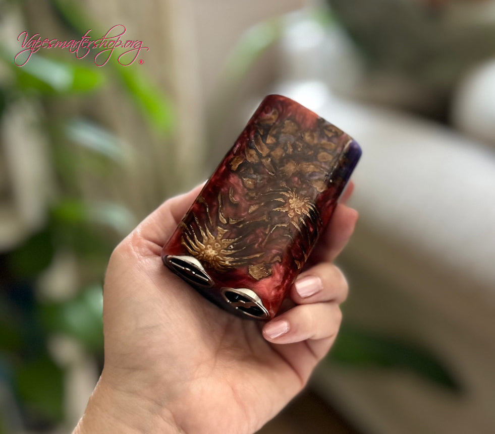 Twin 21700 Battery Dna250c stabwood Mod Engraved plate and 510