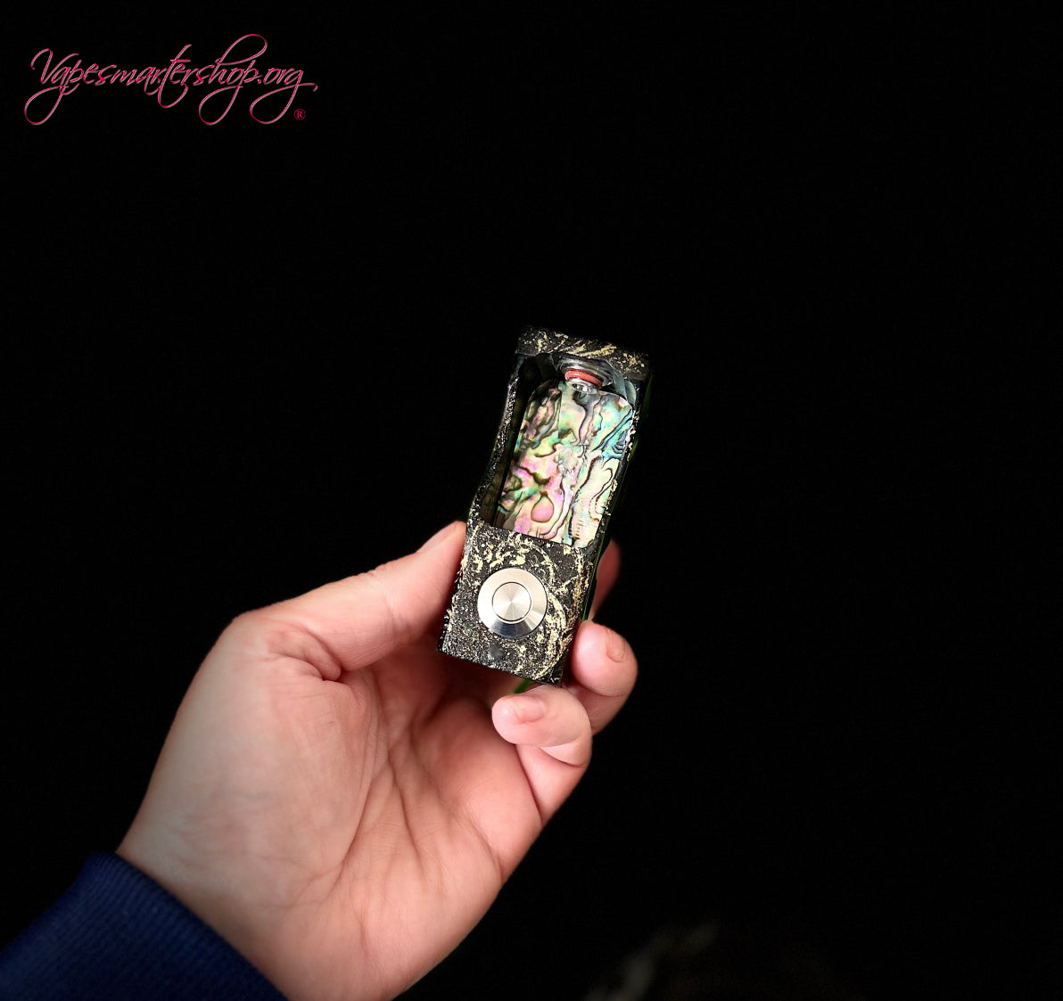 Switched Mechanical clickfet 18650 battery stabwood hybrid boro mod engraved with 22ct gold