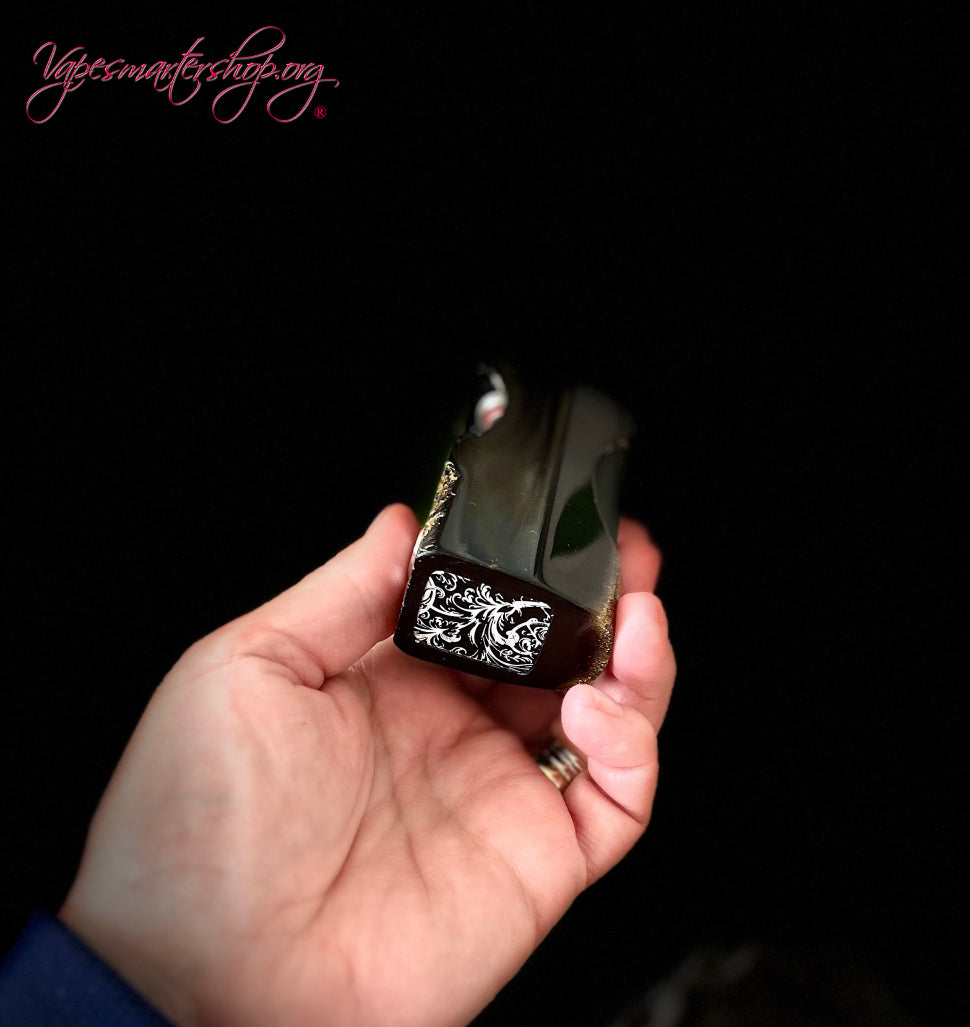 Switched Mechanical clickfet 18650 battery stabwood hybrid boro mod engraved with 22ct gold