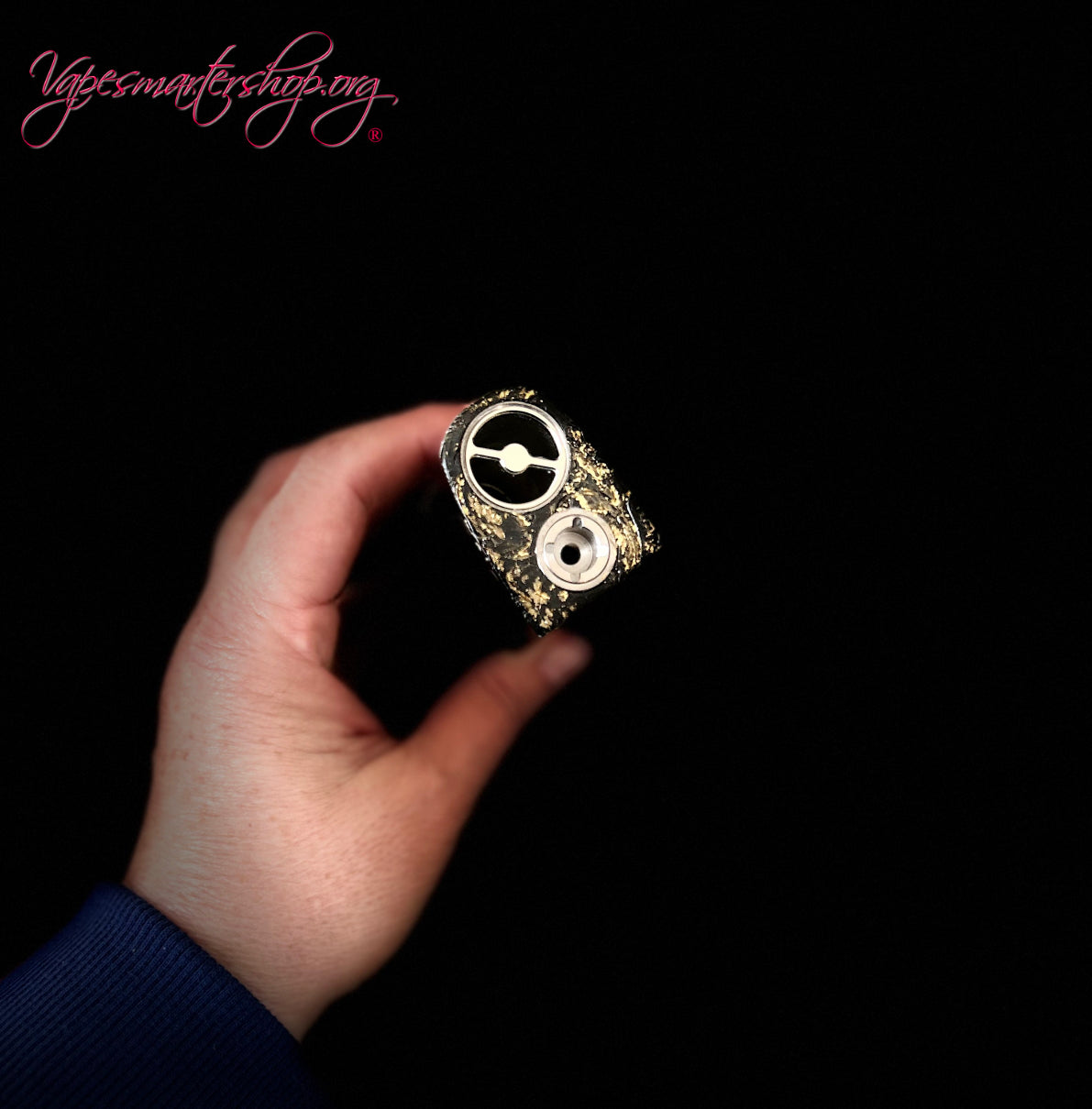 Switched Mechanical clickfet 18650 battery stabwood hybrid boro mod engraved with 22ct gold