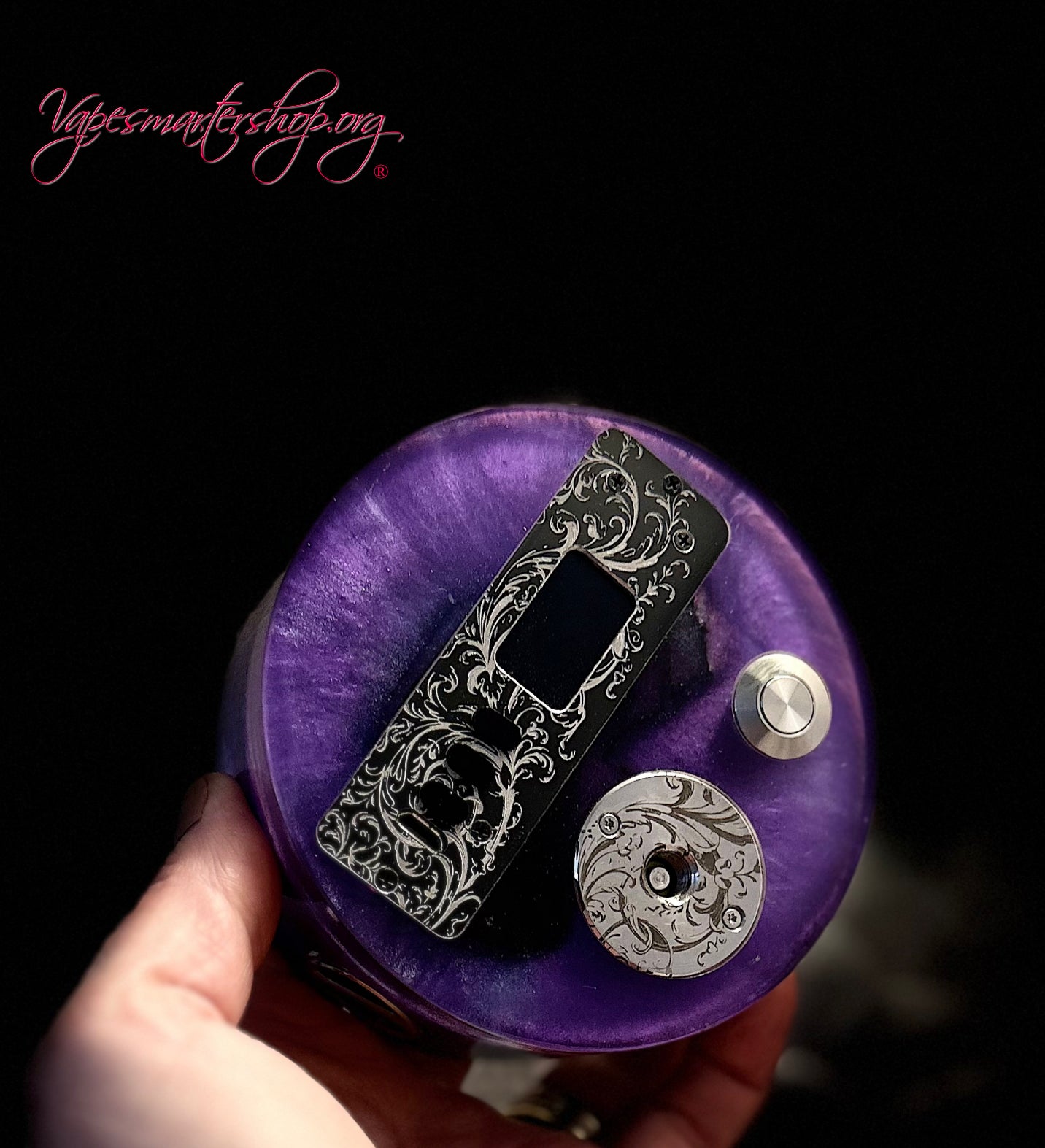 Evolv dna75c Single 18650 build stand ohm reader engraved design
