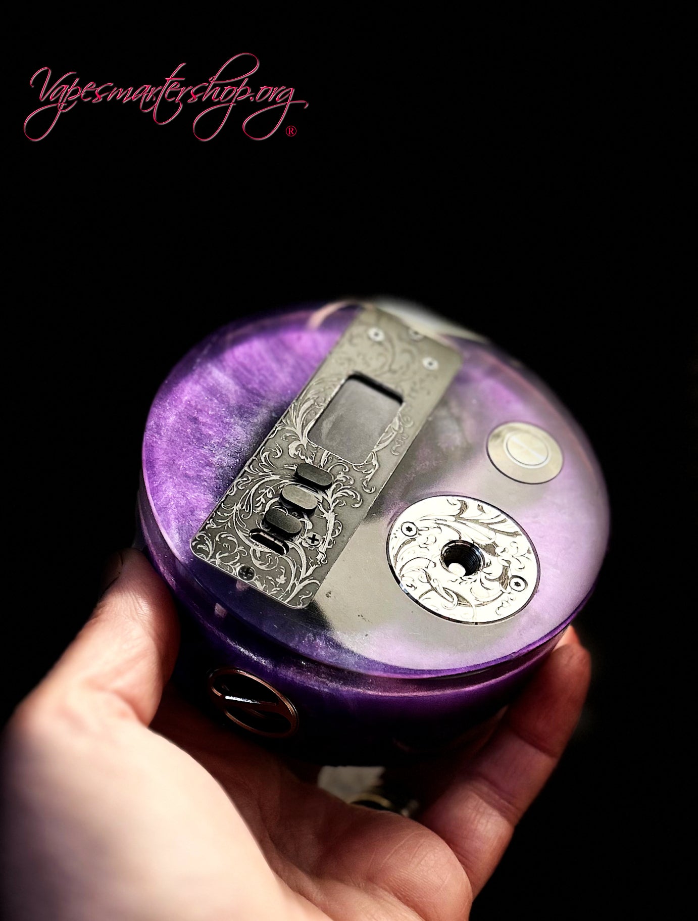 Evolv dna75c Single 18650 build stand ohm reader engraved design