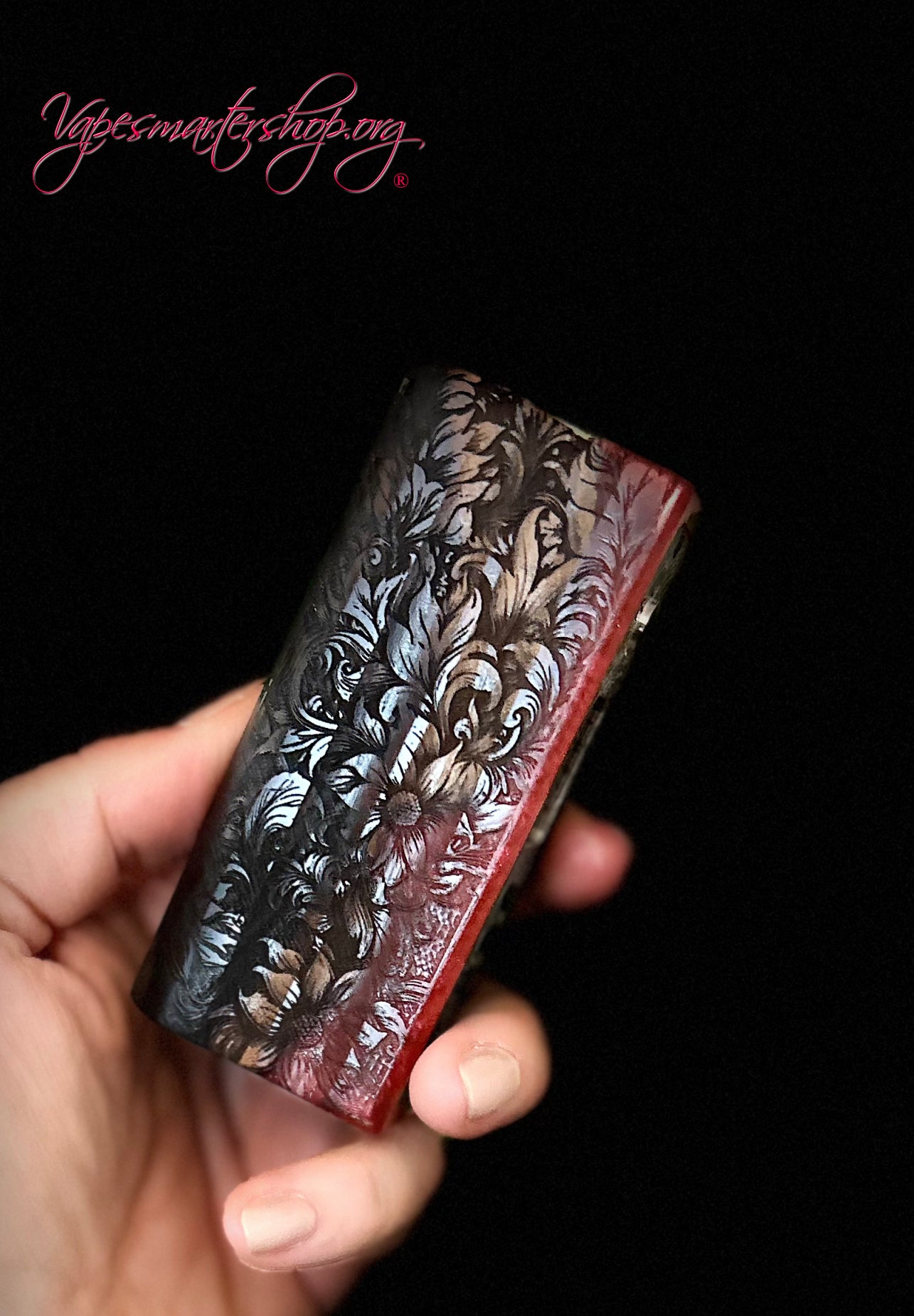 Evolv Dna100c single 18650 battery Stabwood hybrid Engraved