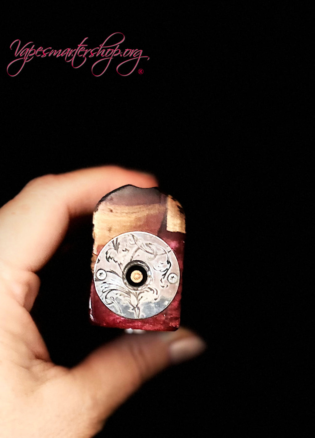 Evolv Dna100c single 18650 battery Stabwood hybrid Engraved
