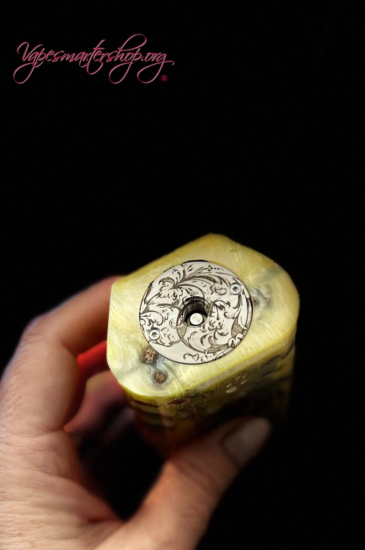 Twin 18650 Battery Dna250c burl wood Mod engraved edition