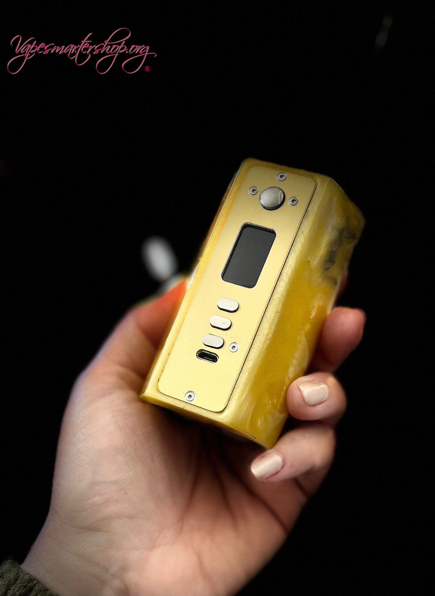 Twin 18650 Battery Dna250c burl wood Mod engraved edition