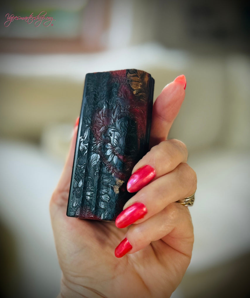 Evolv Dna100c single 18650 battery Stabwood hybrid Stainless Steel Engraved