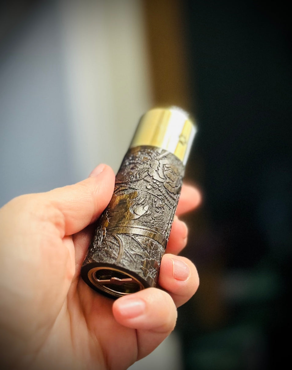 Side Fire single 21700 Battery mechanical mod 30mm tank fitment Engraved