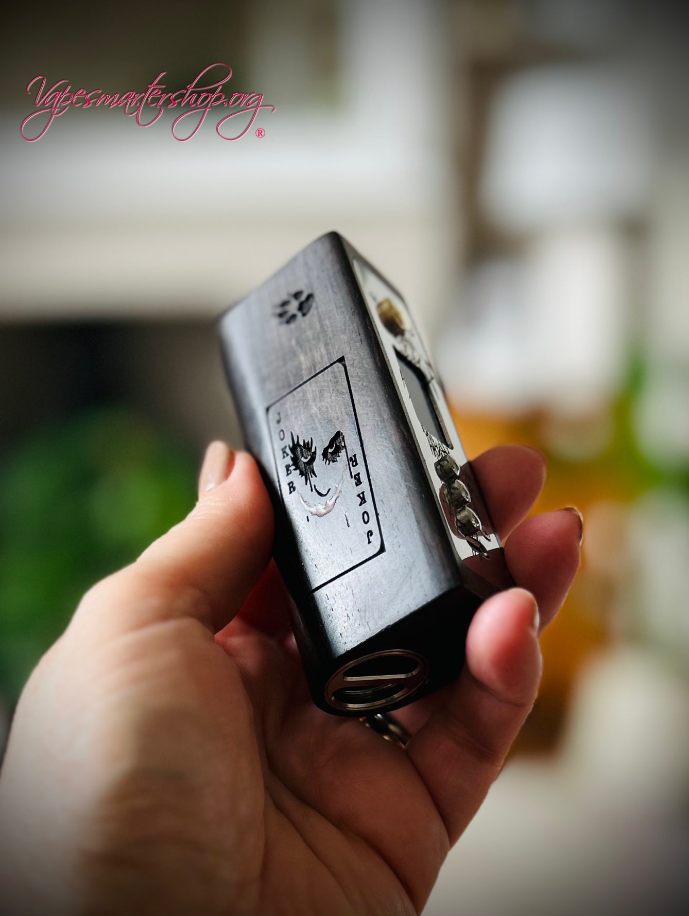 Evolv Dna75c single 18650 battery blackwood mod engraved joker edition