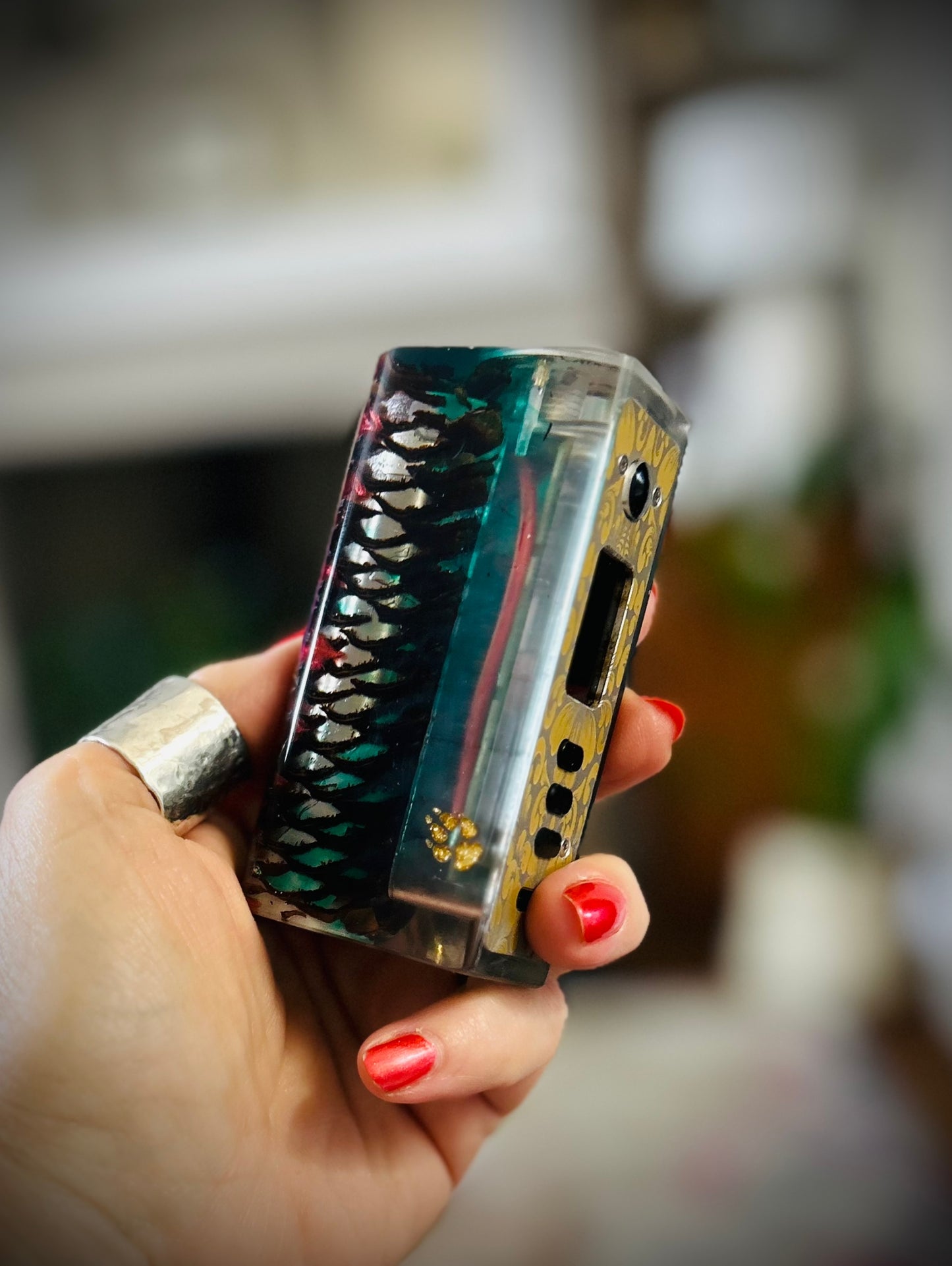 Evolv Dna100c single 21700 battery Stabwood hybrid Engraved