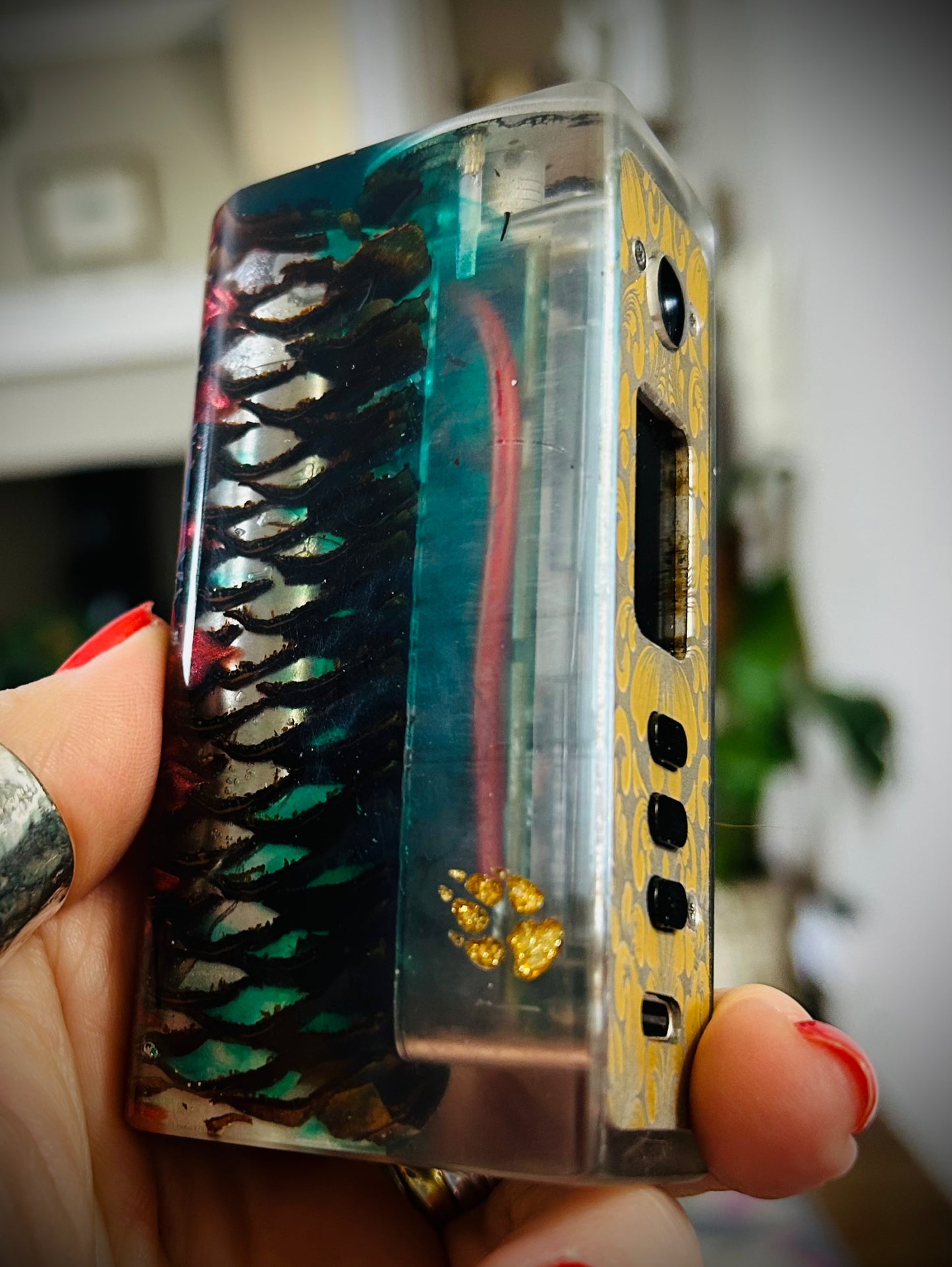Evolv Dna100c single 21700 battery Stabwood hybrid Engraved