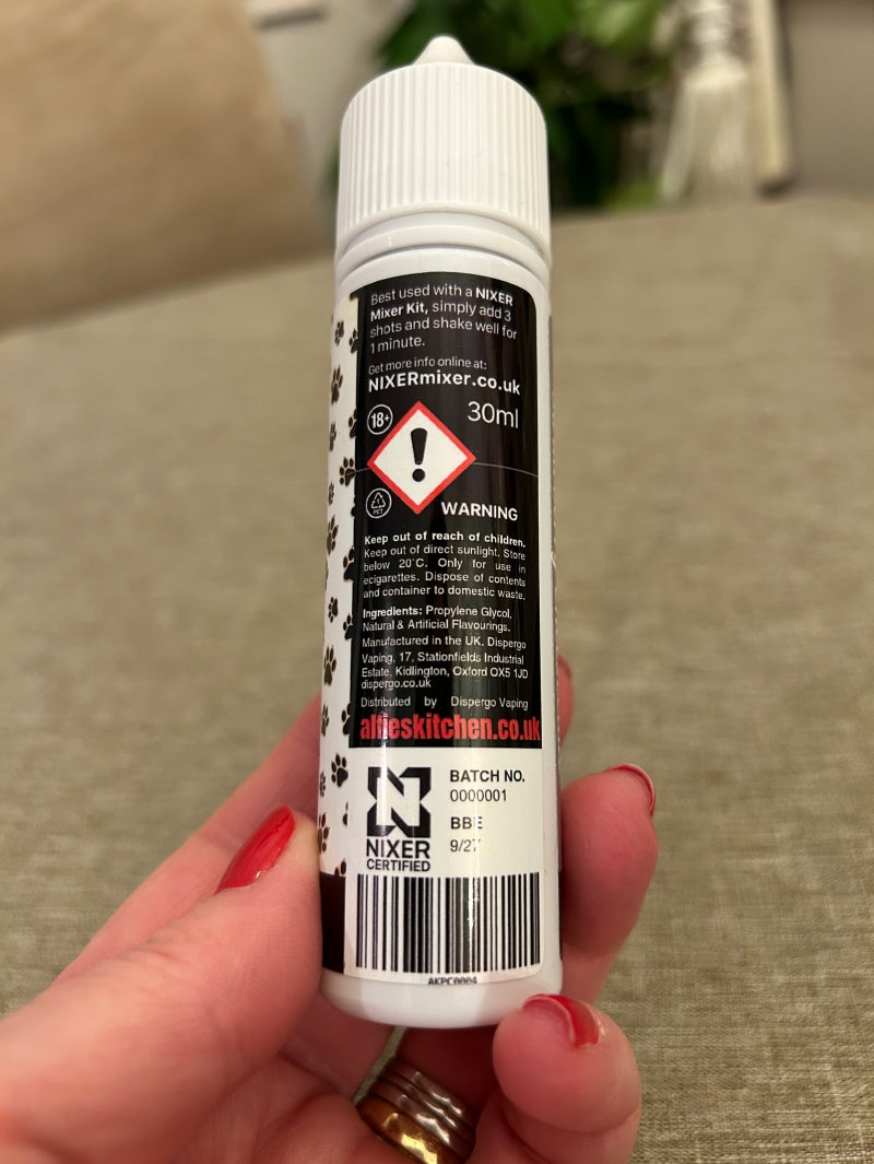 "Pawsome" A Strawberry Cheesecake 30ml Longfill E-liquid Concentrate with Nixer Shot