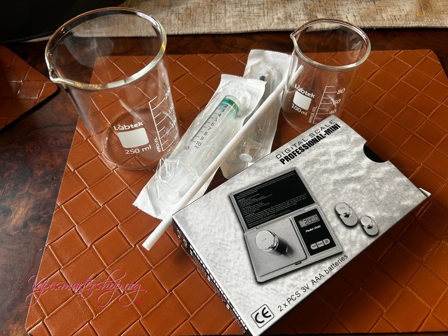 Standard Mixing Kit includes Beakers syringes scales