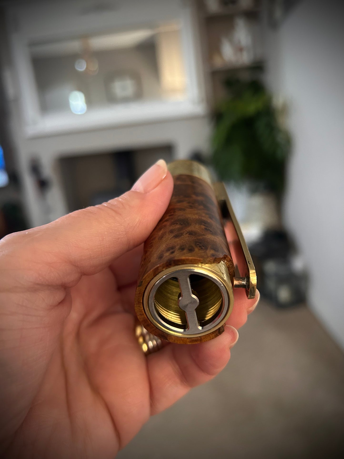Side Fire single 21700 Battery mechanical mod 30mm  tank fitment Thuya Burl