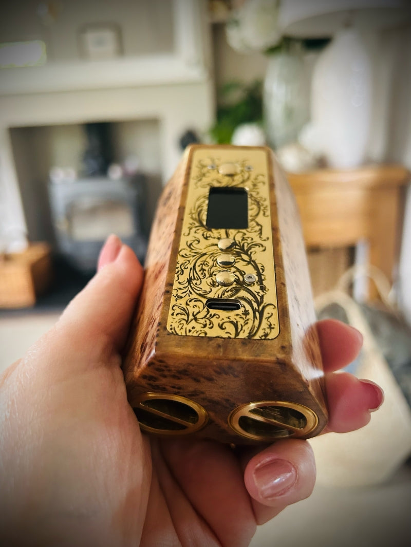 Dna100c twin 21700 battery Regulated Bespoke mod Engraved