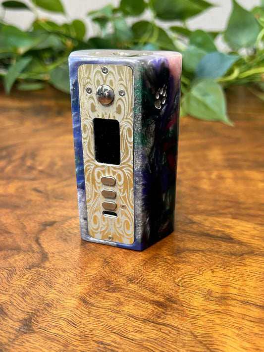 Twin 18650 Battery Dna250c stabwood hybrid Mod engraved edition