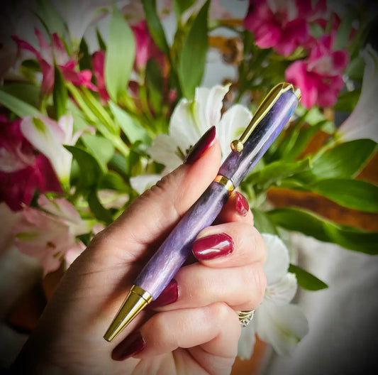 Stabwood or Pure Wood, Hand made gold silver rose gold Twist Pen