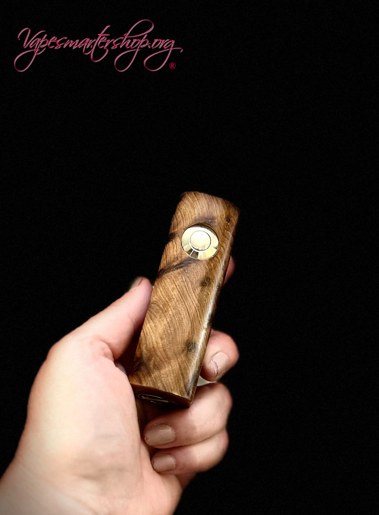 Single 18650 pure wood switched Mech Clickfet mod