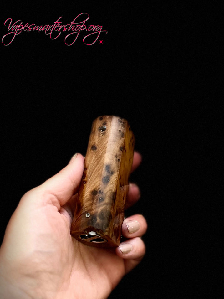 Single 18650 pure wood switched Mech Clickfet mod