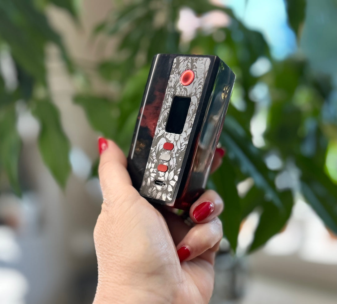 Dna 100c single 18650 battery Regulated Boro twin fire edition engraved  bespoke mod