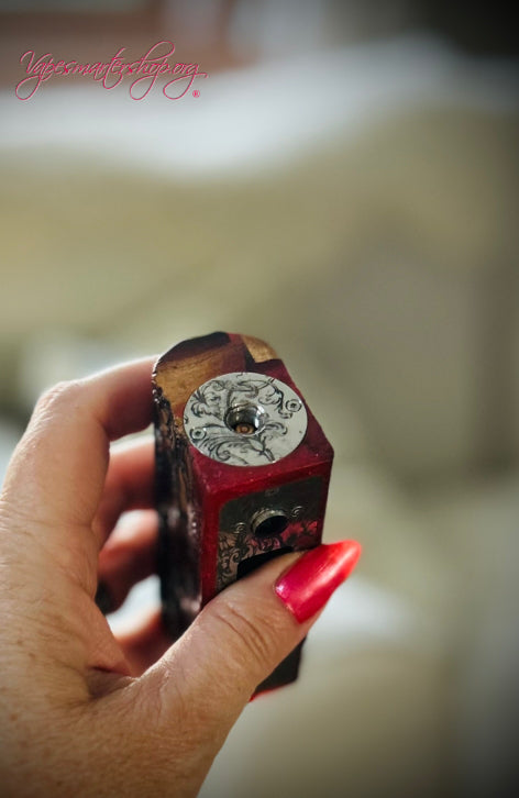 Evolv Dna100c single 18650 battery Stabwood hybrid Stainless Steel Engraved