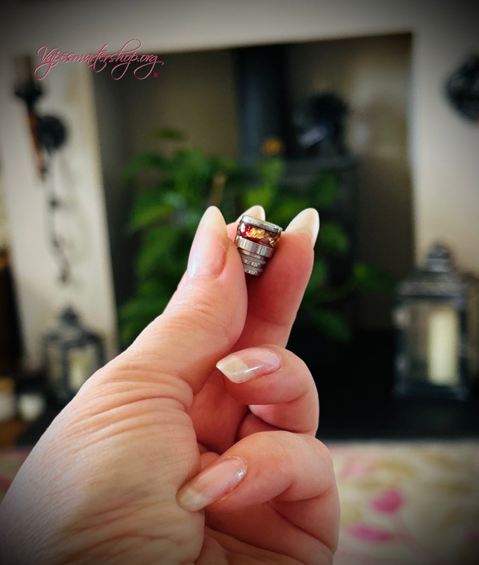 510 short driptip hand turned hand polished hybrid tip opal and gold insert