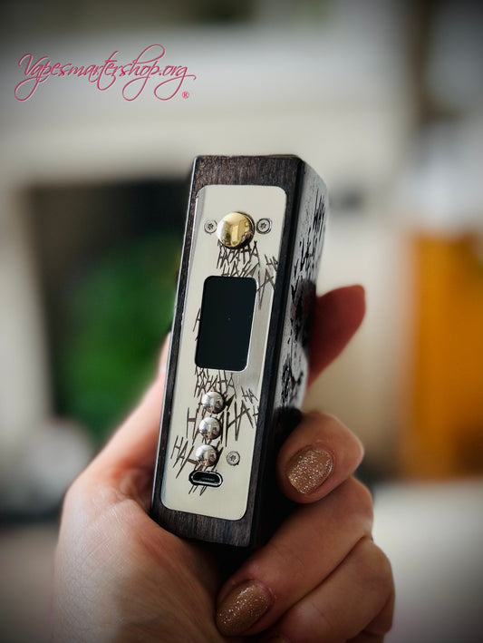 Evolv Dna75c single 18650 battery blackwood mod engraved joker edition