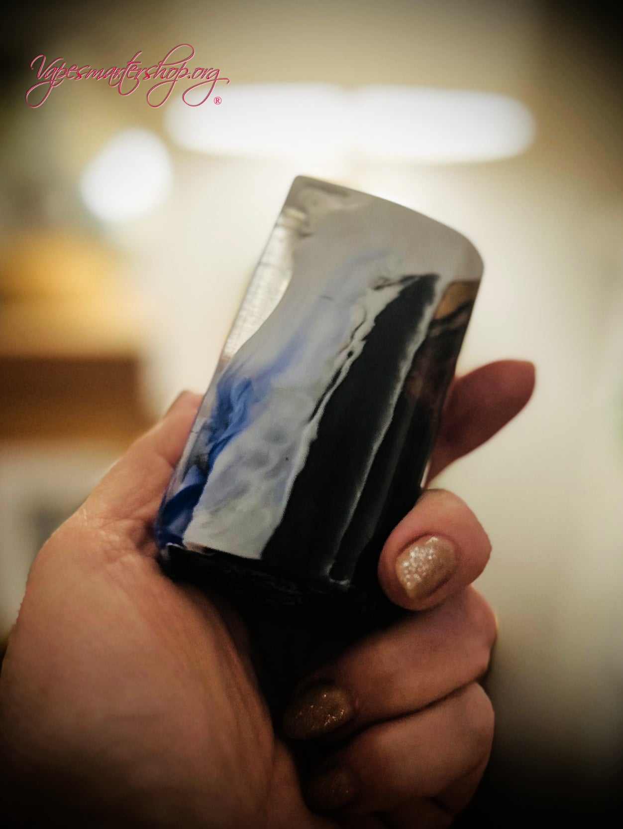 Switched Mechanical clickfet 18650 battery engraved stabwood hybrid boro mod