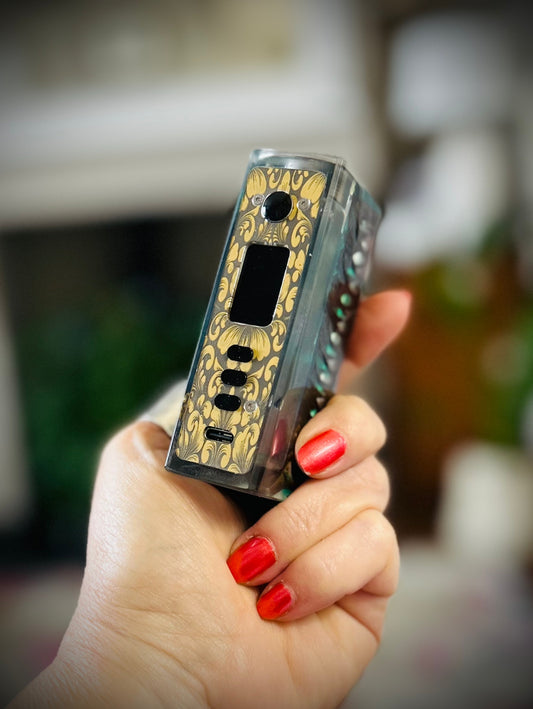 Evolv Dna100c single 21700 battery Stabwood hybrid Engraved