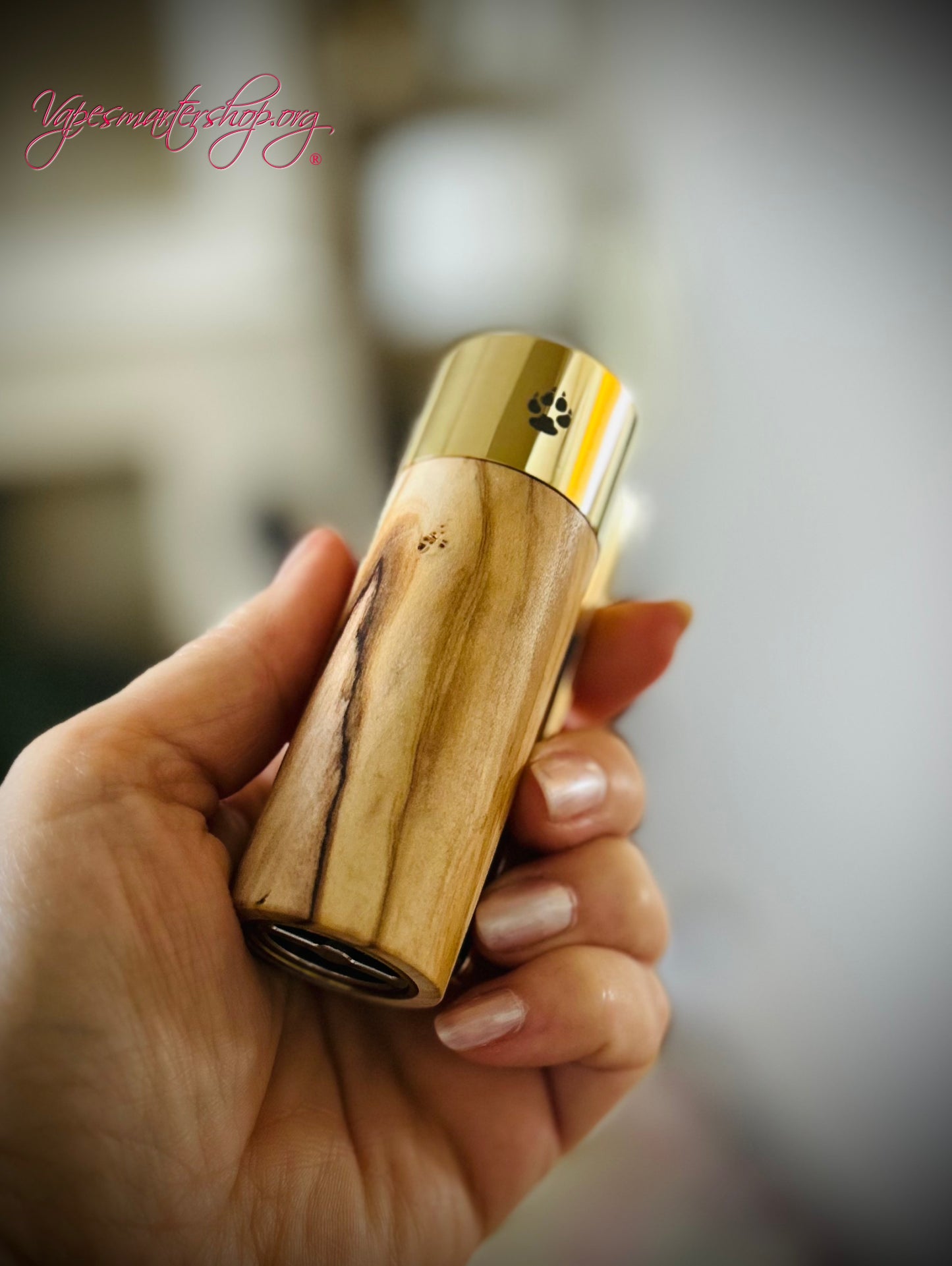 Side Fire single 21700 Battery mechanical mod 30mm  tank fitment olive wood