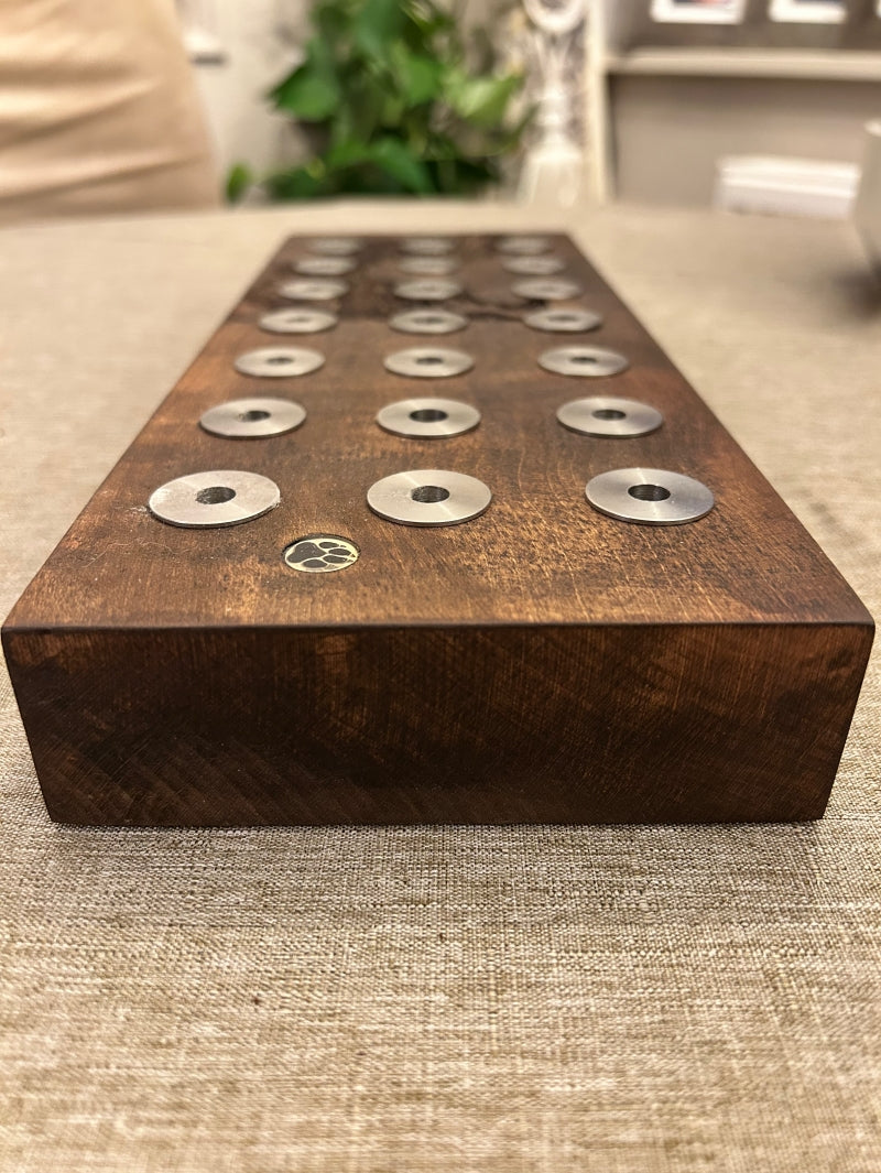 21 bay desk stand in hardwood with stainless 510