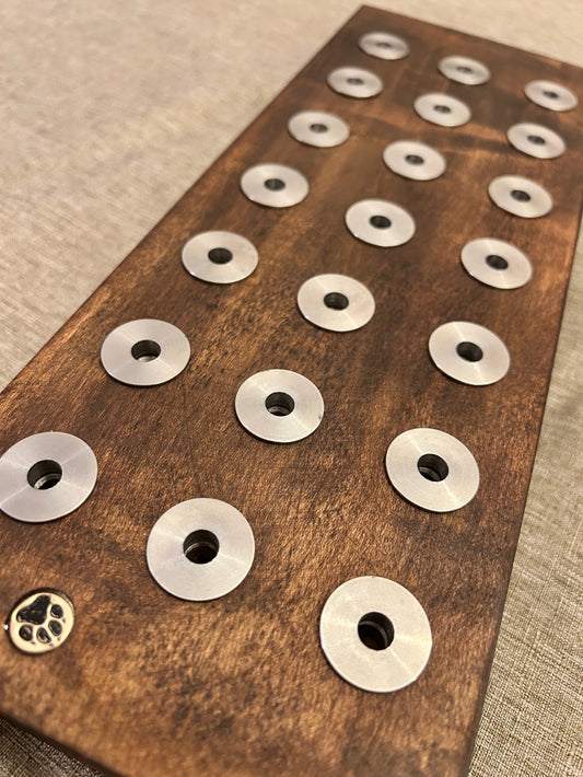 21 bay desk stand in hardwood with stainless 510