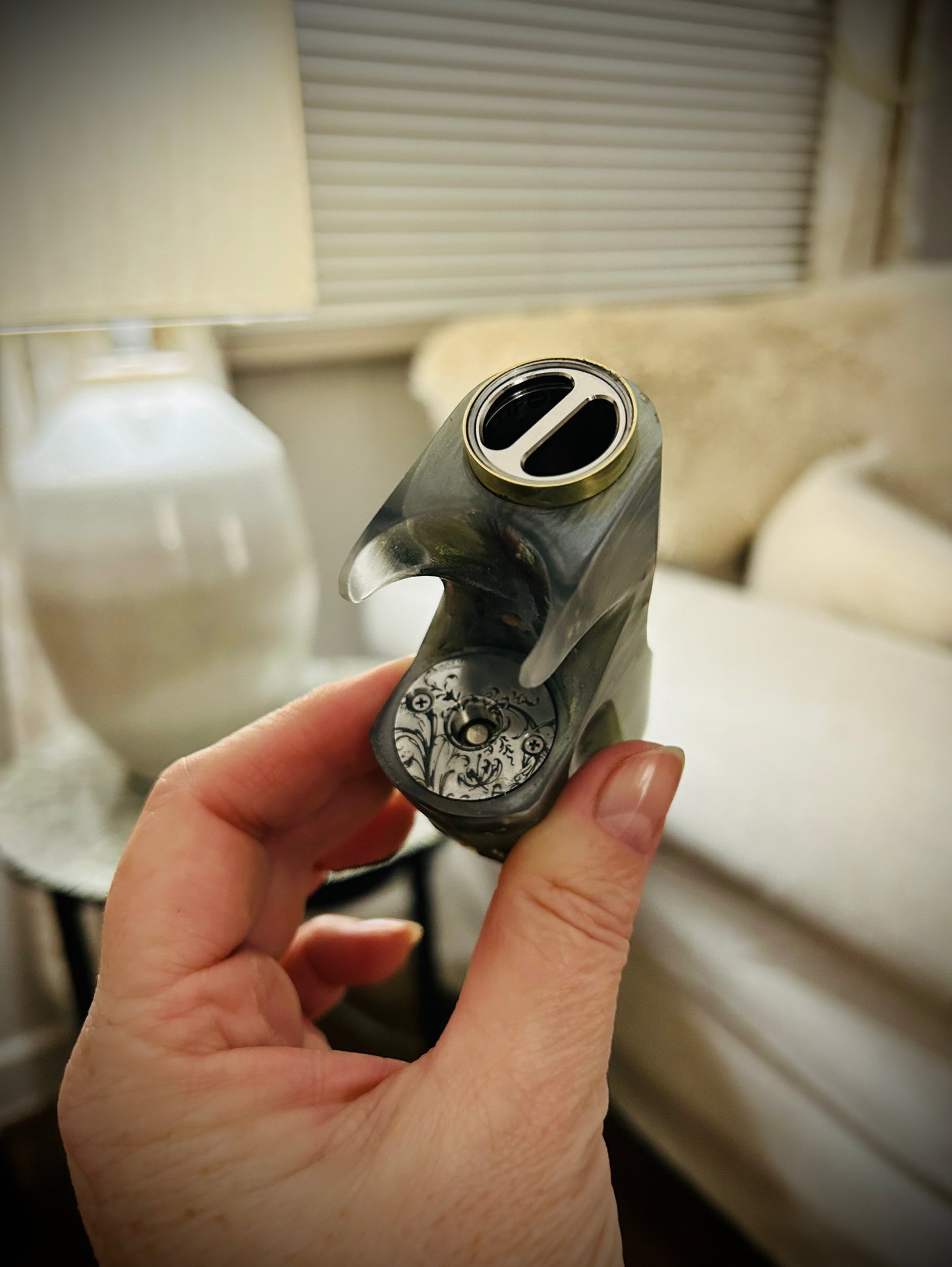 A SBS Single 18650 stabwood switched Mech engraved edition Clickfet mod