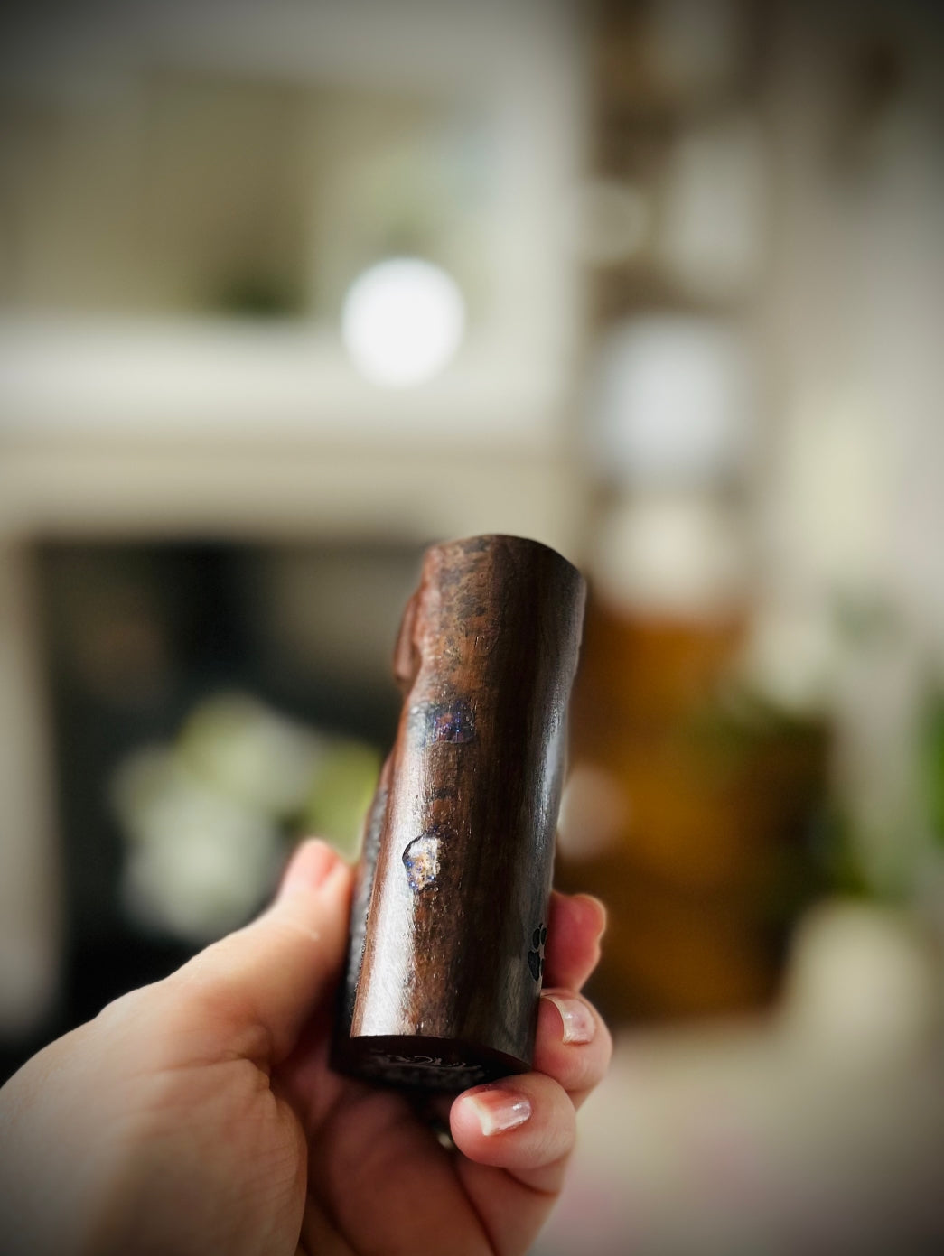 A SBS Single 18650 switched Mech pure wood engraved edition Clickfet mod