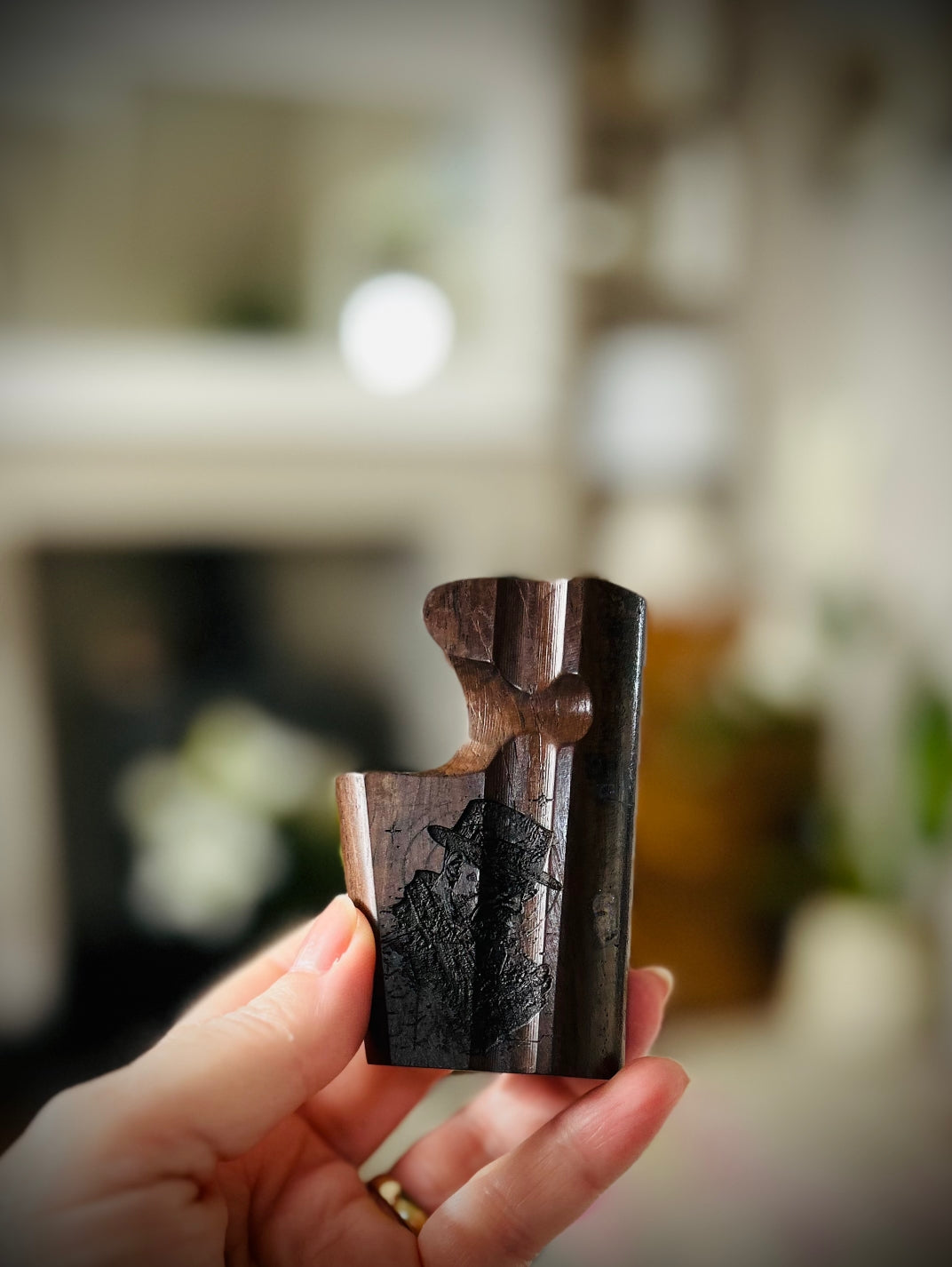 A SBS Single 18650 switched Mech pure wood engraved edition Clickfet mod