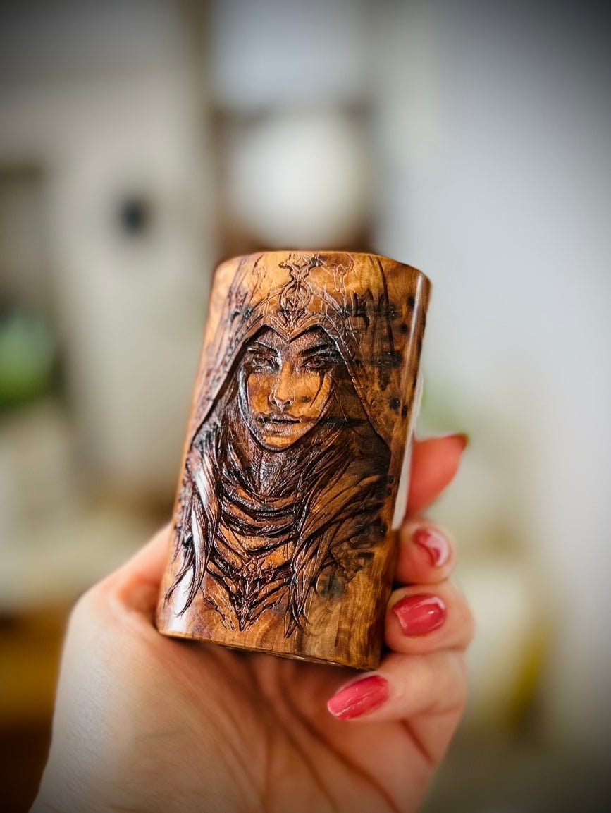 Dna250c Twin 18650 pure wood Mod Engraved edition