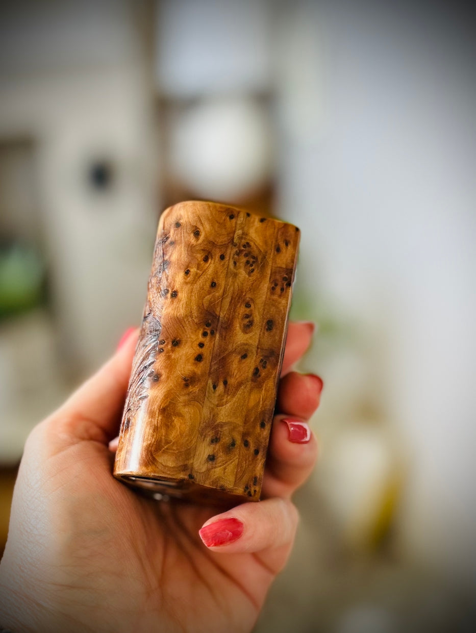 Dna250c Twin 18650 pure wood Mod Engraved edition