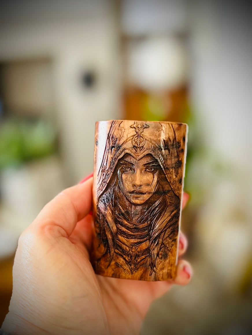 Dna250c Twin 18650 pure wood Mod Engraved edition