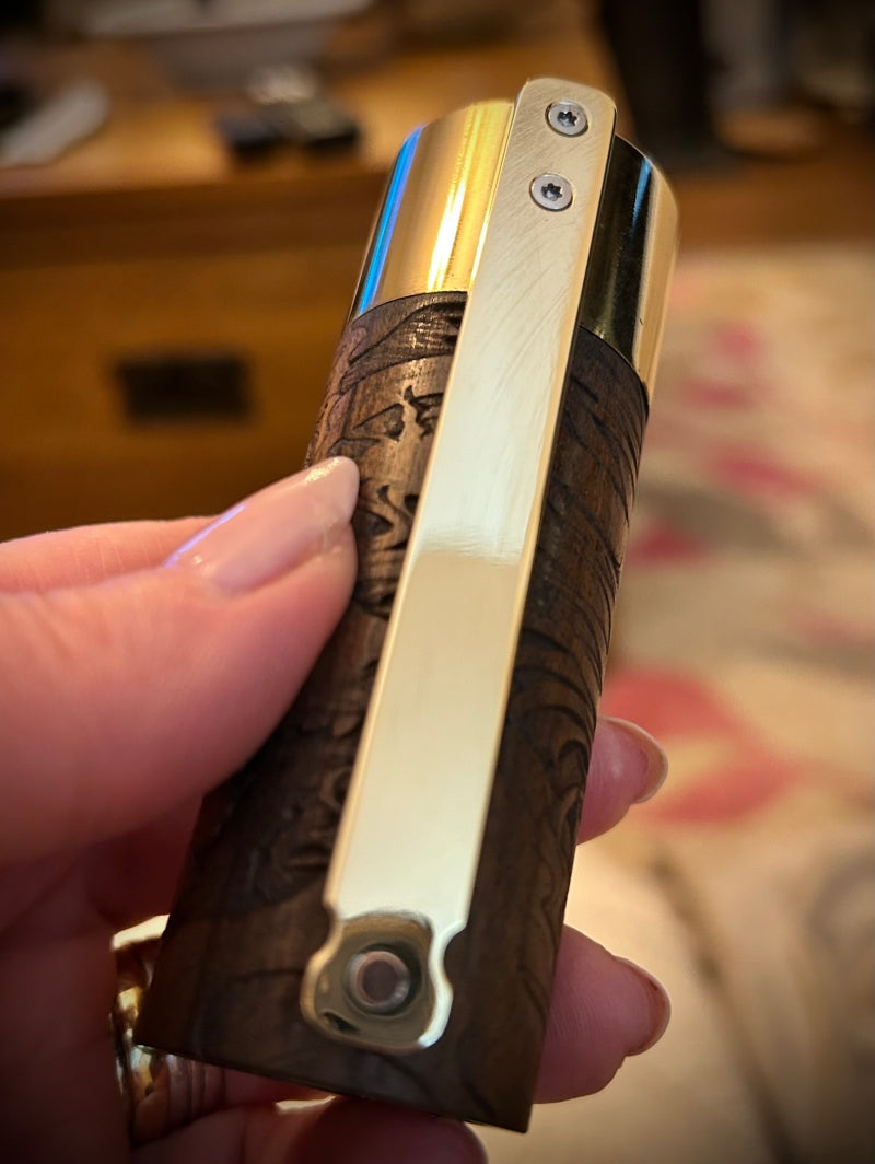 Side Fire single 21700 Battery mechanical mod 31mm  tank fitment "SALE" engraved rosewood