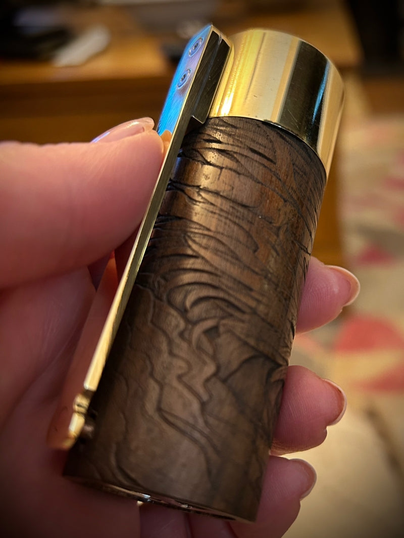 Side Fire single 21700 Battery mechanical mod 31mm  tank fitment "SALE" engraved rosewood