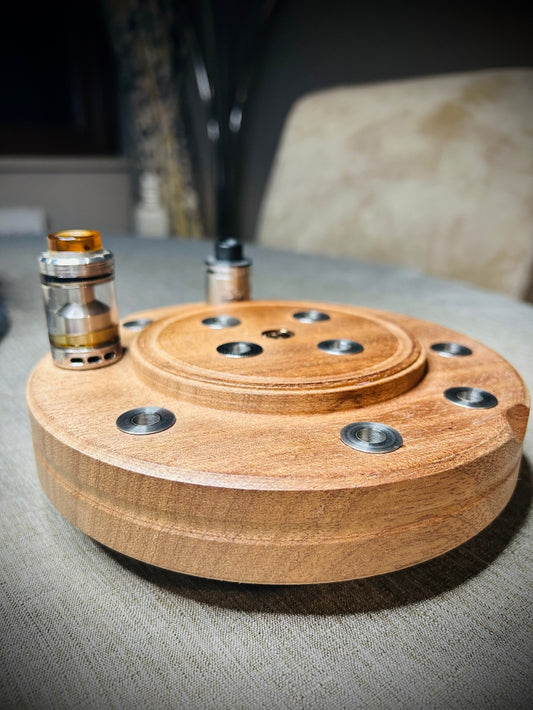 12 x 510 wood and steel turning tank desk stand