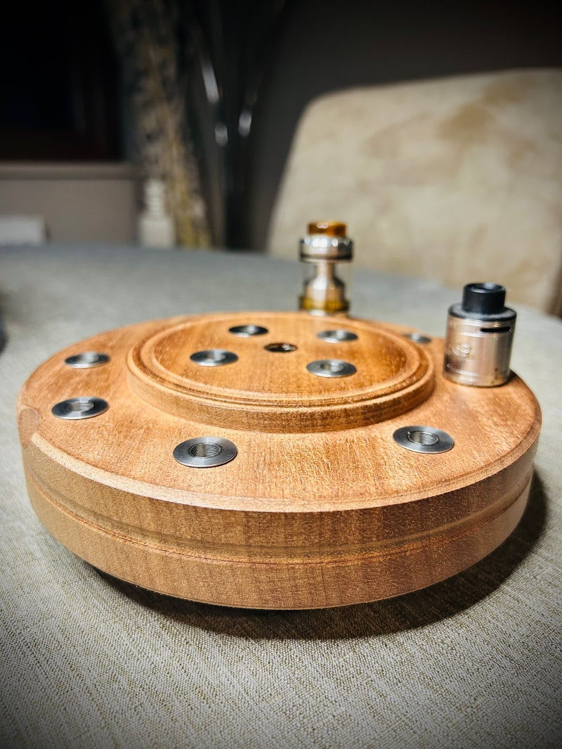 12 x 510 wood and steel turning tank desk stand