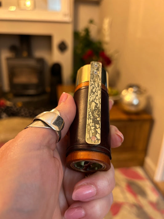 Side Fire single 21700 Battery mechanical mod 30mm  tank fitment Engraved leather edition