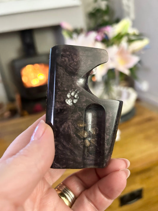 A SBS Single 18650 stabwood switched Mech Clickfet mod